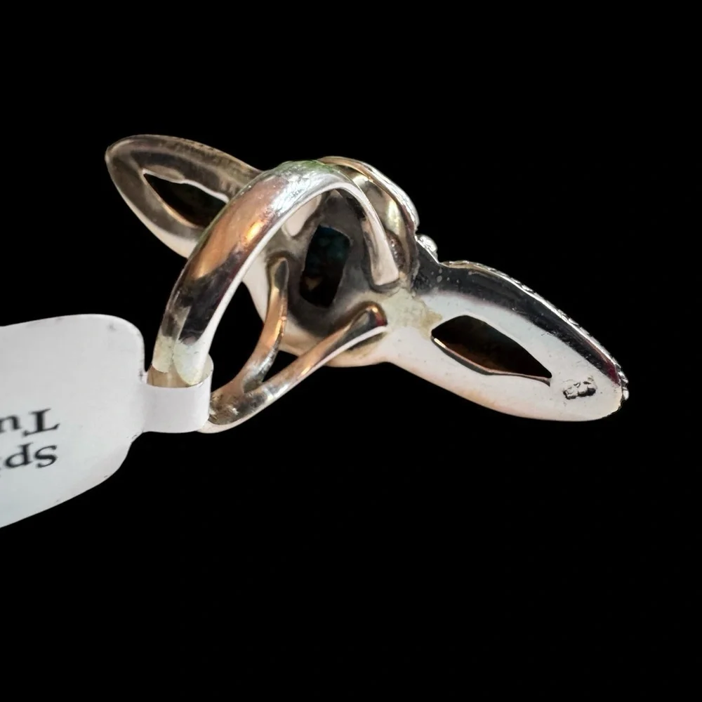 Spiny Oyster Turquoise Sterling Silver Ring (6)